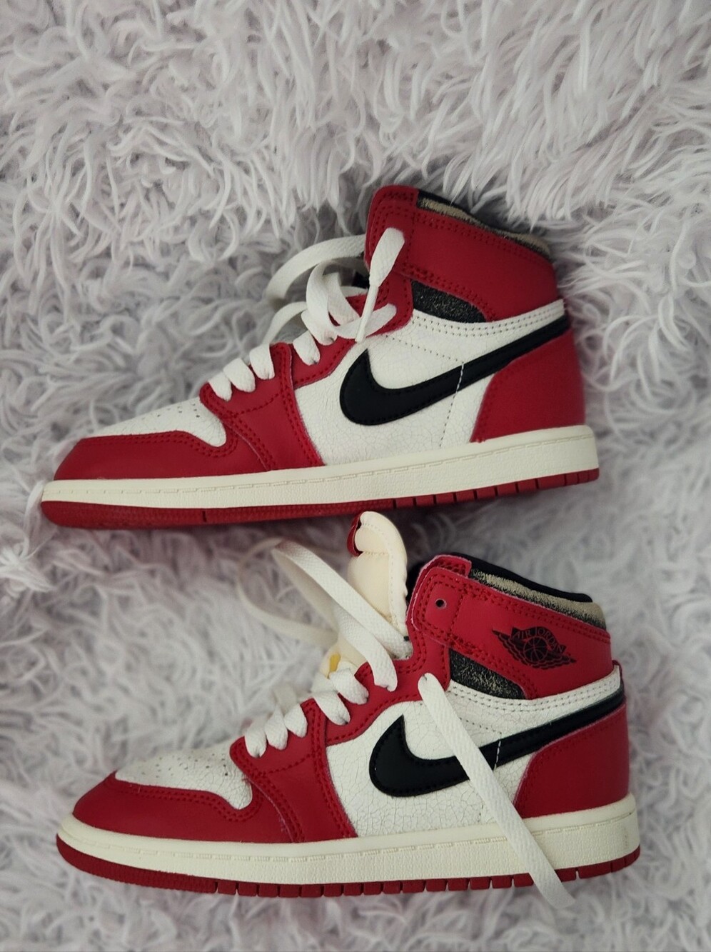 Nike Kids White and Red High-Top Sneakers - Picture 2 of 3